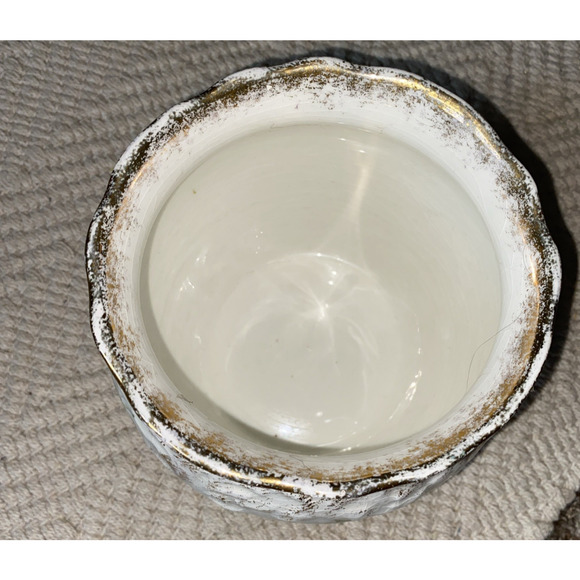 WARWICK Porcelain Pink Floral Ornate PLANTER JARDINIERE Gold Trim Old Antique - Picture 2 of 8